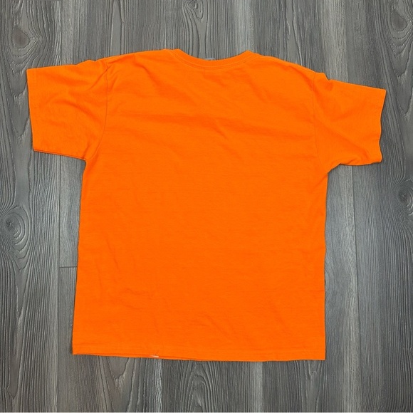 Gildan Ultra Cotton Bright Orange Short Sleeve Tee Youth L Unisex Basic T-Shirt - Picture 4 of 6